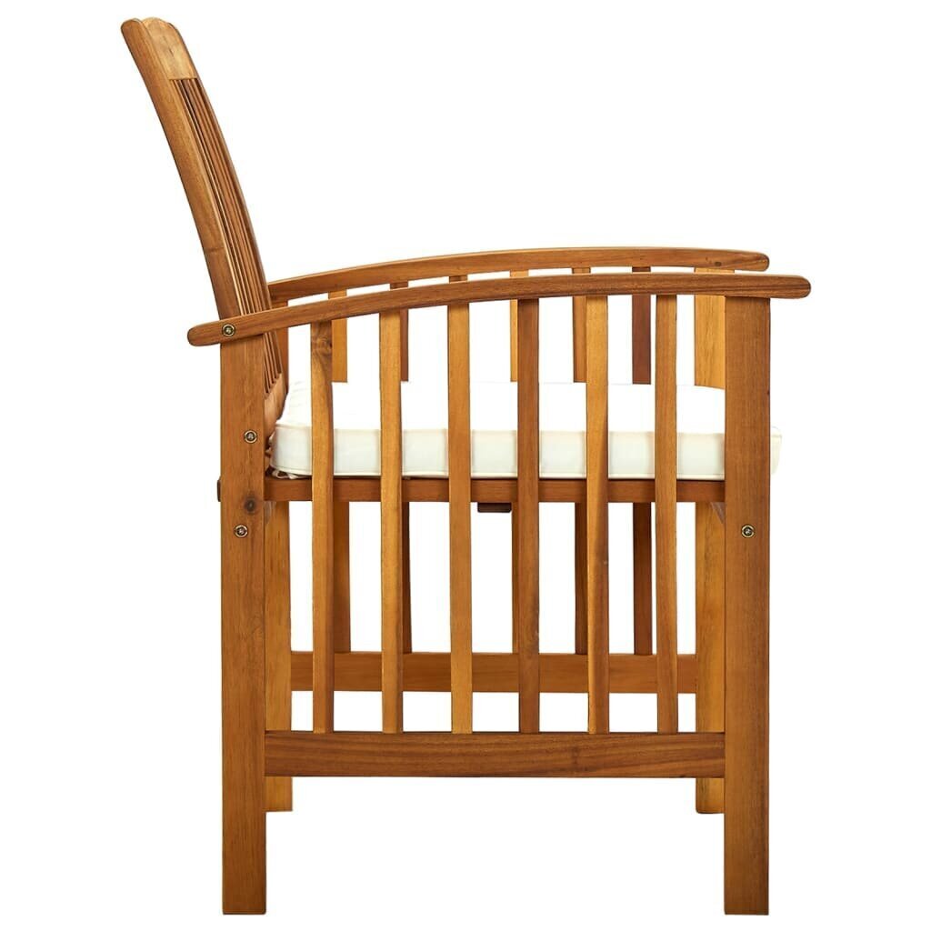 dārza krēsli ar matračiem, 3 gab., akācijas masīvkoks цена и информация | Dārza krēsli | 220.lv