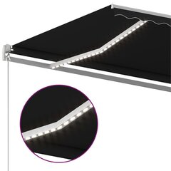 izvelkama markīze ar LED, vēja sensoru, 6x3,5 m, antracītpelēka цена и информация | Зонты, маркизы, стойки | 220.lv