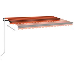 izvelkama markīze, LED, vēja sensors, oranži brūna, 450x350 cm cena un informācija | Saulessargi, markīzes un statīvi | 220.lv