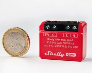 Viedais Wi-Fi Bluetooth relejs Shelly 1PM Mini Gen3 cena un informācija | Drošības sistēmas, kontrolieri | 220.lv