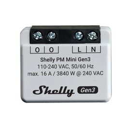 Умное Wi-Fi Bluetooth реле Shelly PM Mini Gen3 цена и информация | Системы безопасности, контроллеры | 220.lv