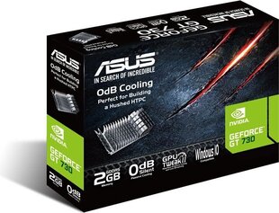 Asus GeForce GT 730 2 GB GDDR5 (64 bitu) D-Sub, HDMI, DVI (GT730-SL-2GD5-BRK) cena un informācija | Videokartes (GPU) | 220.lv