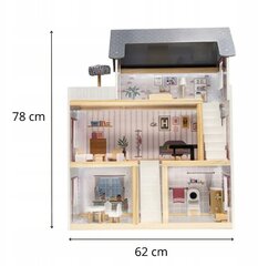 Koka leļļu māja Starky, 78 x 62 x 27 cm cena un informācija | Rotaļlietas meitenēm | 220.lv