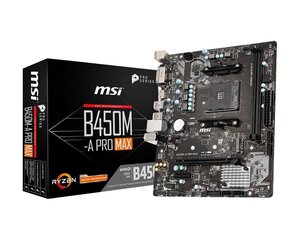 MSI Mātesplate B450M-A PRO MAX AM4 2DDR4 DVI / HDMI M.2 uATX cena un informācija | Mātesplates | 220.lv