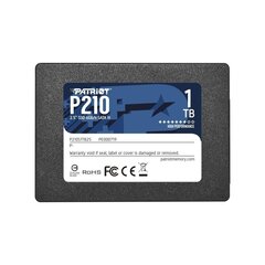 SSD|PATRIOT|P210|1TB|SATA 3.0|Скорость записи 430 МБайт/с|Скорость чтения 520 МБайт/с|2,5"|TBW 480 TB|P210S1TB25 цена и информация | Внутренние жёсткие диски (HDD, SSD, Hybrid) | 220.lv