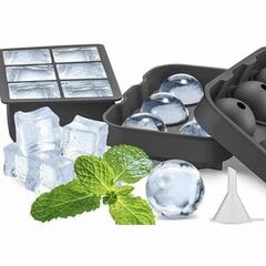 Silikona veidne ledus kubiņiem un bumbiņām Ruhhy 21270, melna cena un informācija | Virtuves piederumi | 220.lv