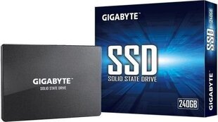 SSD|GIGABYTE|240GB|SATA 3.0|Скорость записи 420 МБайт/с|Скорость чтения 500 МБайт/с|2,5"|TBW 100 ТБ|MTBF 2000000 часов|GP-GSTFS31240GNTD цена и информация | Внутренние жёсткие диски (HDD, SSD, Hybrid) | 220.lv