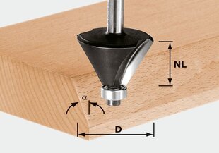 Gropes frēze 491025 HW S8 D36/45° Festool cena un informācija | Frēzes | 220.lv