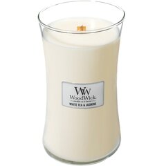 WoodWick aromātiska svece White Tea &amp; Jasmine, 609,5 g цена и информация | Подсвечники, свечи | 220.lv