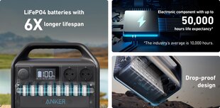 Anker portable battery Powerhouse 535, 512Wh, 500W cena un informācija | Elektrības ģeneratori | 220.lv