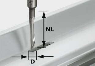 Alumīnija frēzes 491036 HS S8 D5/NL23 Festool cena un informācija | Frēzes | 220.lv