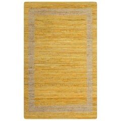 paklājs, roku darbs, džuta, dzeltens, 80x160 cm cena un informācija | Paklāji | 220.lv
