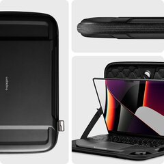 Spigen Rugged Armor Pouch Pro īpaši izturīgs klēpjdatora futrālis (13-14”), melns cena un informācija | Somas portatīvajiem datoriem | 220.lv