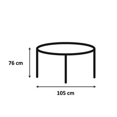 Pusdienu galds Roxby D105xH76 cm, ozola cena un informācija | Virtuves galdi, ēdamgaldi | 220.lv