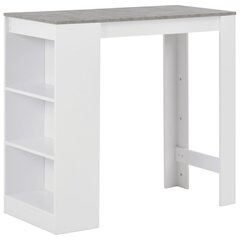 bāra galds ar plauktu, balts, 110x50x103 cm cena un informācija | Virtuves galdi, ēdamgaldi | 220.lv