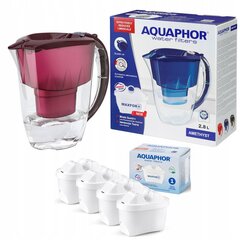 Ūdens filtrs - krūka Aquaphor 2.8l, Cherry +4 filtri cena un informācija | Virtuves piederumi | 220.lv