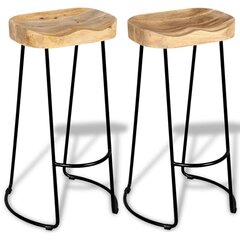 Gavin барные стулья, 2 шт., массивная древесина манго цена и информация | Стулья для кухни и столовой | 220.lv