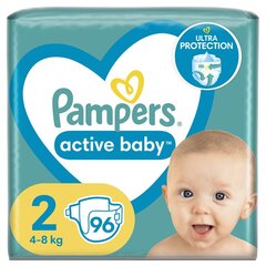 Autiņbiksītes Pampers Active Baby GP, 2. izmērs, 4-8 kg, 96 gab. cena un informācija | Autiņbiksītes | 220.lv