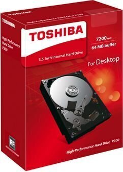 Toshiba P300 HDD 3.5&amp;quot; 1TB, SATA 6Gbit/s cena un informācija | Iekšējie cietie diski (HDD, SSD, Hybrid) | 220.lv