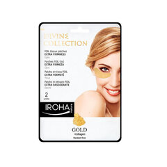 Nostiprinoša maska ādai ap acīm, ar 24K zeltu un kolagēnu Iroha Divine Collection Foil Tissue 2 gab. cena un informācija | Sejas maskas, acu maskas | 220.lv