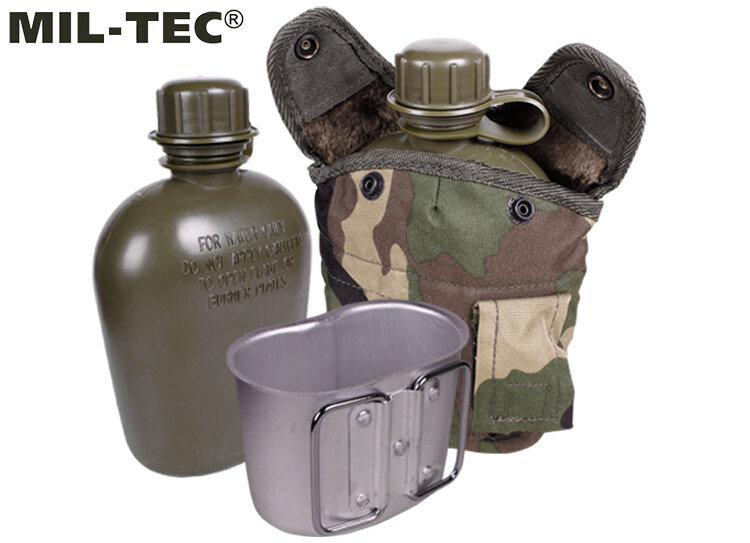 Tūristu ūdens pudele Mil-Tec Woodland LC2 US, 1000 ml cena un informācija | Ūdens pudeles | 220.lv