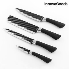 InnovaGoods Swiss·Q Namiutsu Black Shark nažu komplekts (4 vienības) cena un informācija | Naži un to piederumi | 220.lv