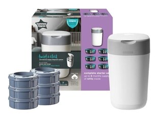 Белый контейнер для подгузников Tommee Tippee SANGENIC TWIST + 6 вставок цена и информация | Подгузники | 220.lv