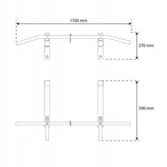 Pievilkšanās stienis K-sport, 110x59 cm cena un informācija | Pievilkšanās stieņi | 220.lv