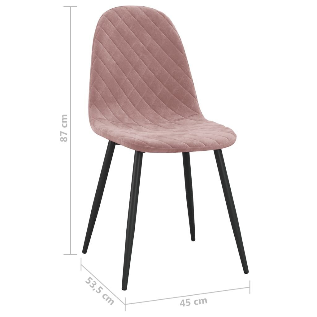 virtuves krēsli, 4 gab., rozā samts цена и информация | Virtuves un ēdamistabas krēsli | 220.lv