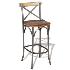 Барный стул из массивной переработанной древесины, 42x42x110 см цена и информация | Стулья для кухни и столовой | 220.lv