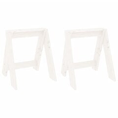 taburetes, 2 gab., 40x40x45 cm, priedes masīvkoks, baltas cena un informācija | Virtuves un ēdamistabas krēsli | 220.lv