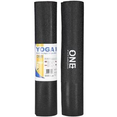 Jogos paklājs One Fitness YM02 173x61x0,6 cm, melns cena un informācija | Vingrošanas paklāji | 220.lv