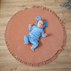 KiddyMoon rotaļu paklājs Ø 90 cm bērniem, izgatavots no putuplasta Montessori Soft Kids Mat Baby Play Mat Crawling Foam Mat Toy Carpet, ražots ES, Desert Pink cena un informācija | Attīstošie paklājiņi | 220.lv