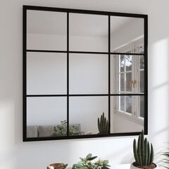 sienas spogulis, melns, 60x60 cm, metāls cena un informācija | Spoguļi | 220.lv