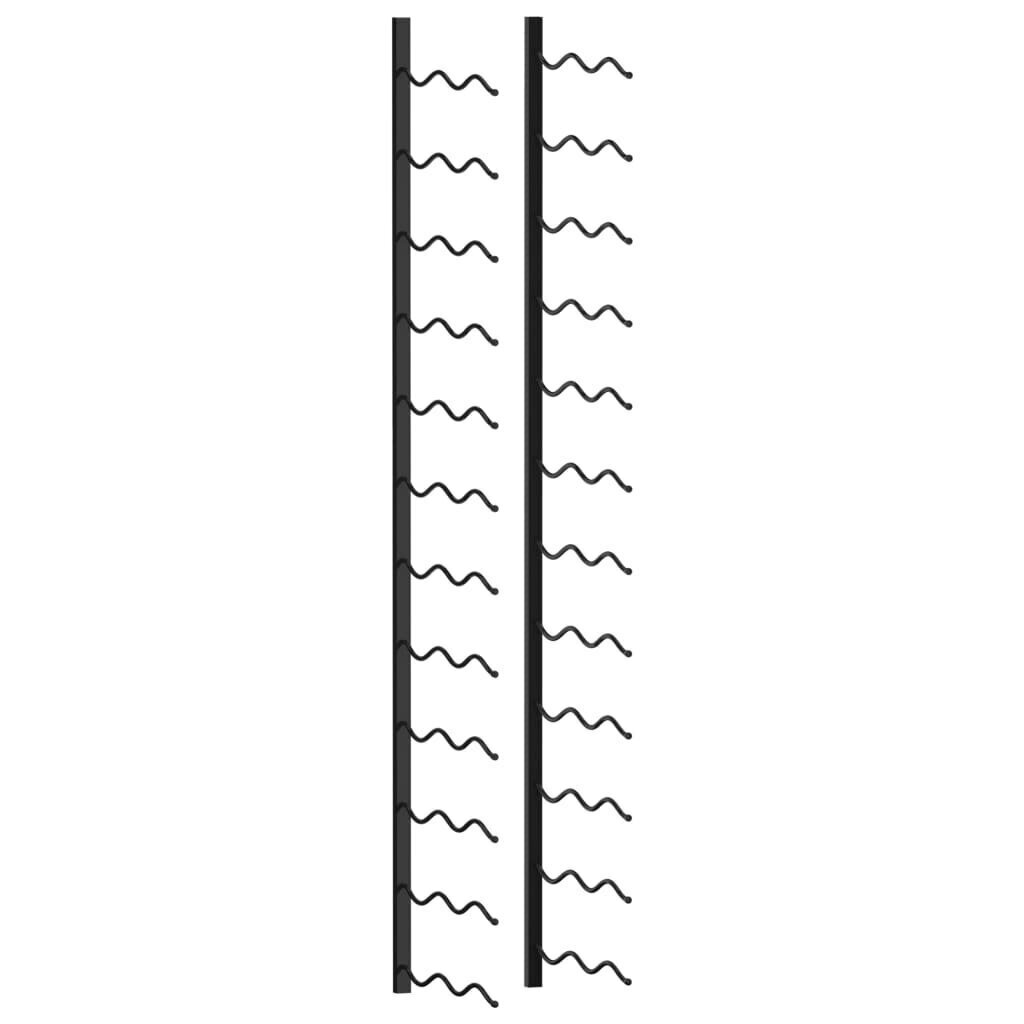 sienas vīna pudeļu plaukts 24 pudelēm, melna dzelzs цена и информация | Virtuves piederumi | 220.lv