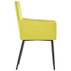 virtuves krēsli ar roku balstiem, 2 gab., dzeltens audums cena un informācija | Virtuves un ēdamistabas krēsli | 220.lv