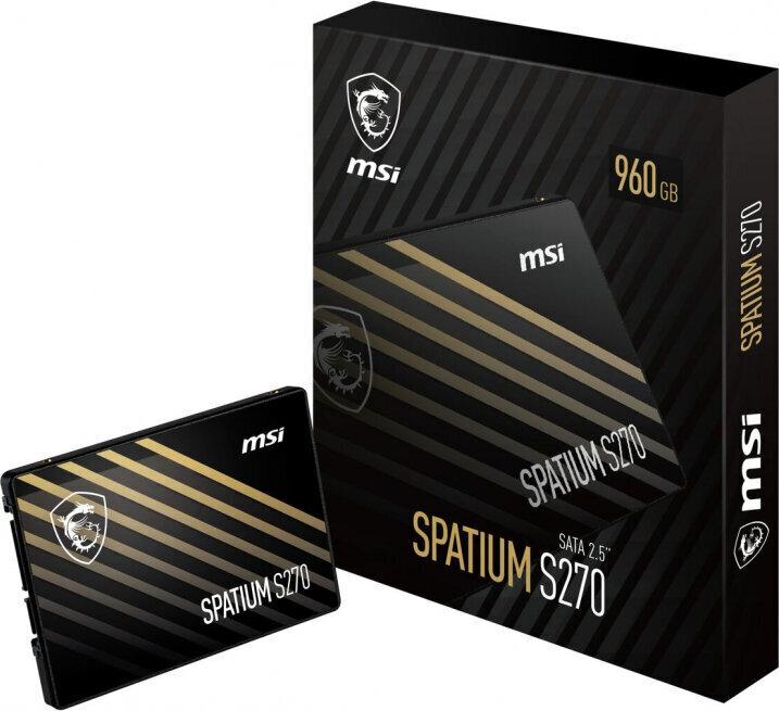 MSI Cietais Disks MSI SPATIUM M260 960 GB SSD цена и информация | Iekšējie cietie diski (HDD, SSD, Hybrid) | 220.lv