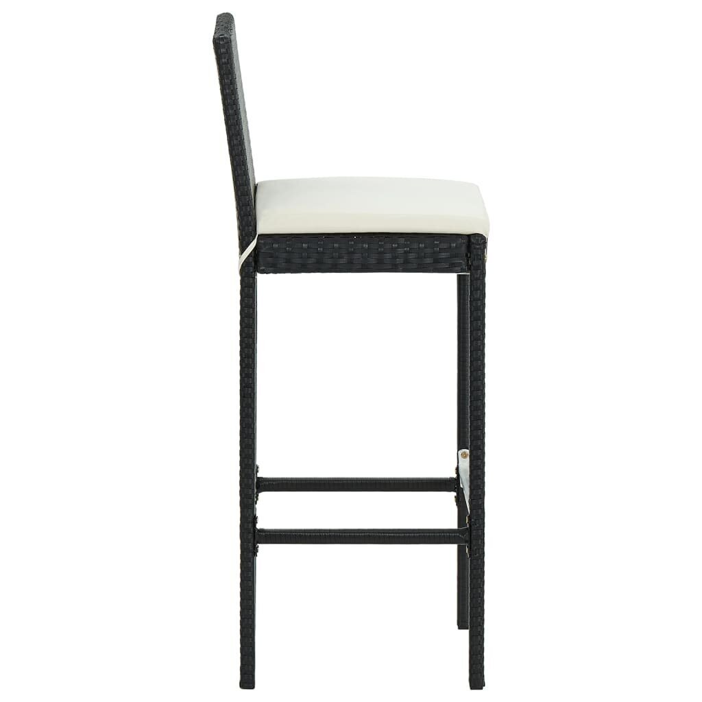 Bāra krēsli ar matračiem , 40x44x108 cm, 6 gab., melns cena un informācija | Virtuves un ēdamistabas krēsli | 220.lv