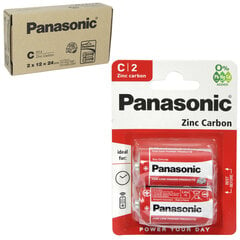 Panasonic baterija RED Zinc R14 (C) 24 gb, (12 x 2) cena un informācija | Baterijas | 220.lv