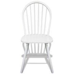 virtuves krēsli, 6 gab., balts masīvs gumijkoks cena un informācija | Virtuves un ēdamistabas krēsli | 220.lv