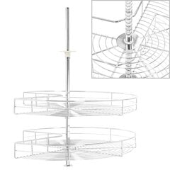 virtuves stieples grozi, 2 līmeņi, sudraba krāsa, 71x71x80 cm cena un informācija | Virtuves piederumi | 220.lv