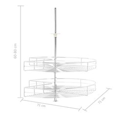 virtuves stieples grozi, 2 līmeņi, sudraba krāsa, 71x71x80 cm cena un informācija | Virtuves piederumi | 220.lv