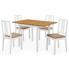 276409 5 Piece Dining Set MDF White (247625+247635) цена и информация | Комплекты мебели для столовой | 220.lv