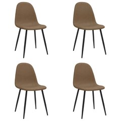 virtuves krēsli, 4 gab., 45x54,5x87cm, tumši brūna mākslīgā āda cena un informācija | Virtuves un ēdamistabas krēsli | 220.lv