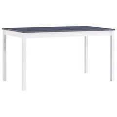 virtuves galds, balts un pelēks, 140x70x73 cm, priedes koks cena un informācija | Virtuves galdi, ēdamgaldi | 220.lv