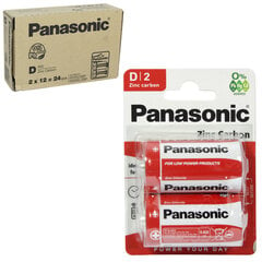 Panasonic baterija Red Zinc R20 (D), 24 gb, (12 X 2) cena un informācija | Baterijas | 220.lv