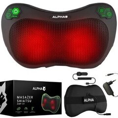 Alpha AMP01 shiatsu masāžas spilvens, melns cena un informācija | Masāžas ierīces | 220.lv