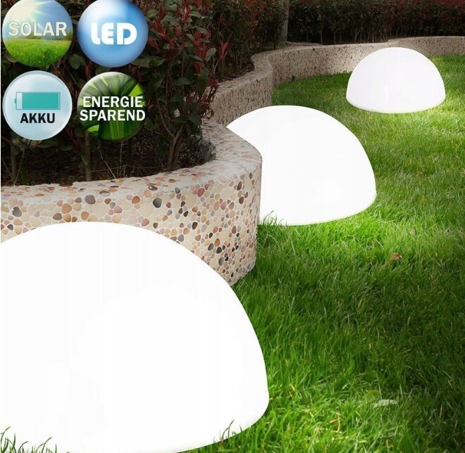 LED saules dārza lampa liela bumba 20cm cena un informācija | Āra apgaismojums | 220.lv