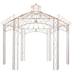 dārza paviljons, 4 m, antīki brūna dzelzs cena un informācija | Dārza nojumes un lapenes | 220.lv