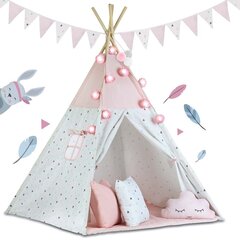 Bērnu telts ar vītni un gaismām, rozā cena un informācija | Bērnu rotaļu laukumi, mājiņas | 220.lv